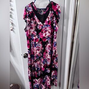 Torrid Black and Pink Floral High Low Summer Dress
